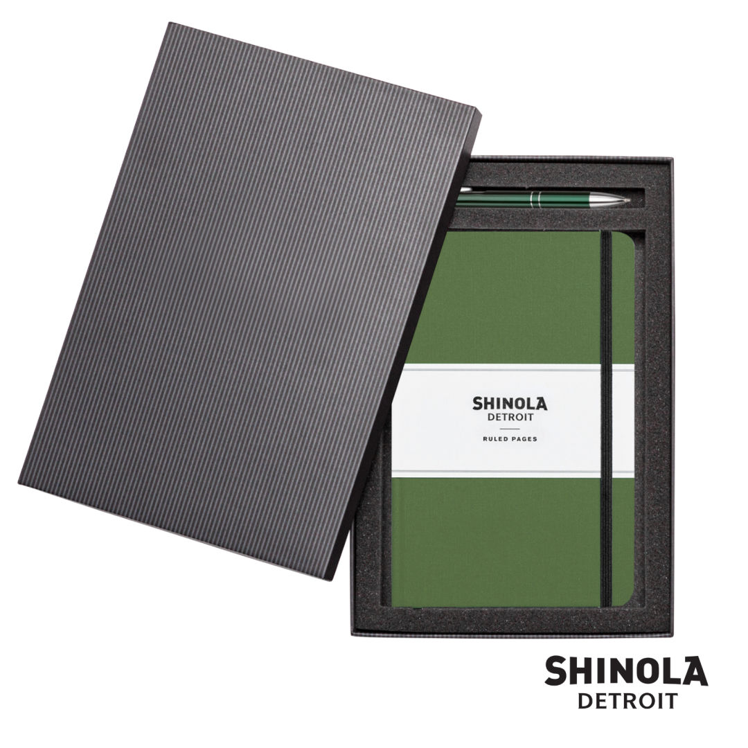 Shinola® HardCover Journal/Clicker Pen Gift Set - (M) 1