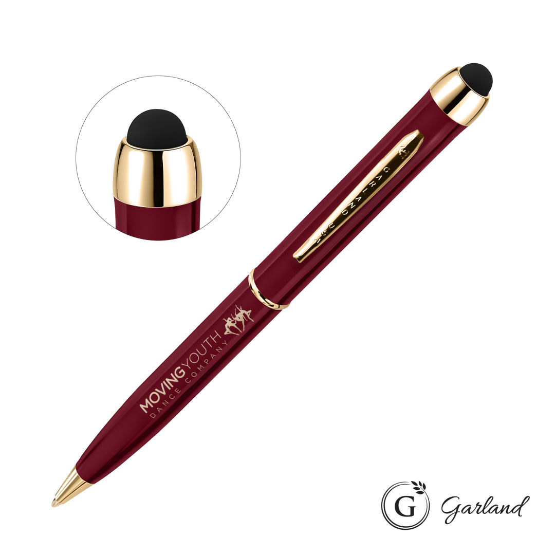 Garland® Stylus High Gloss Ballpoint Twist Pen - Gold Accent 1