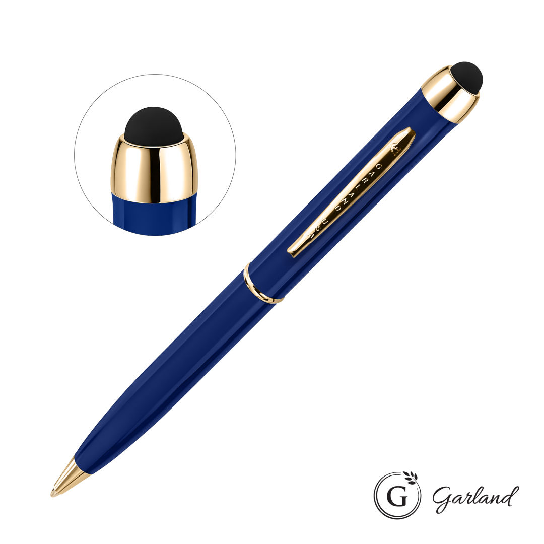 Garland® Stylus High Gloss Ballpoint Twist Pen - Gold Accent 1