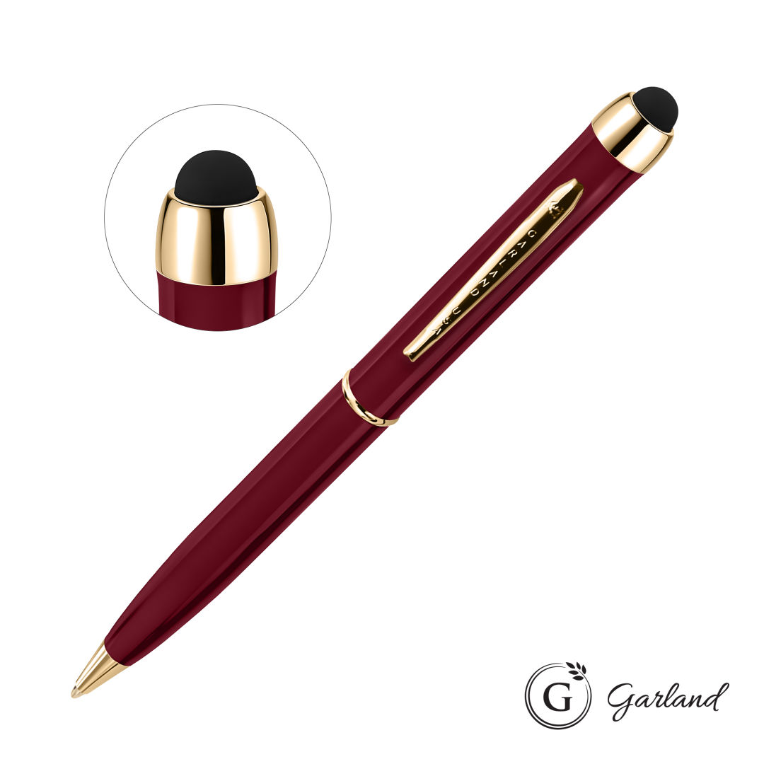 Garland® Stylus High Gloss Ballpoint Twist Pen - Gold Accent 1