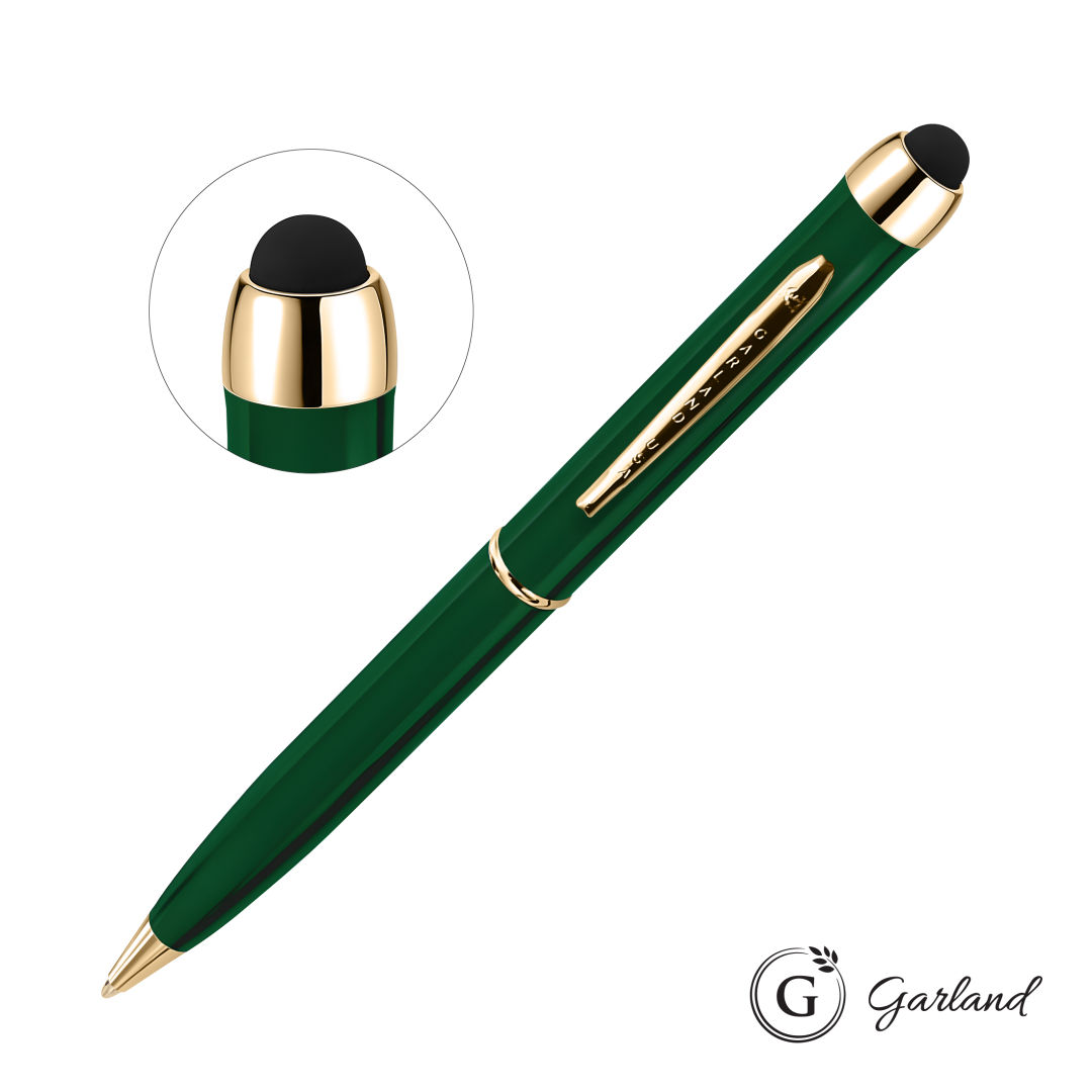 Garland® Stylus High Gloss Ballpoint Twist Pen - Gold Accent 1