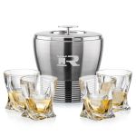 Genoa Ice Bucket & Oasis On-the-Rocks Set - Set of 5 Genoa Ice Bucket & Oasis On-the-Rocks Set - Set of 5
