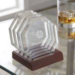 Meaford Coaster - Set of 4 on Rosewood Base - Group (Glamour) Meaford Coaster - Set of 4 on Rosewood Base - Group (Glamour)