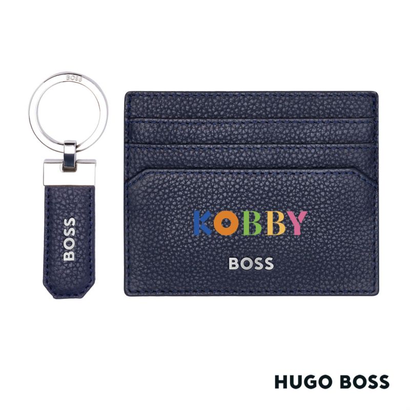 Hugo Boss® Classic Grained Key Ring & Card Holder Set 1 Hugo Boss® Classic Grained Key Ring & Card Holder Set 1
