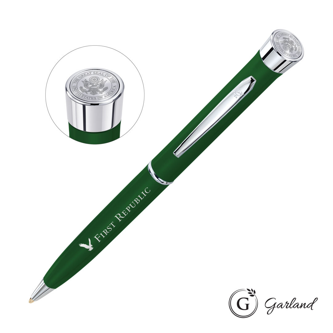 Garland® Color Matte Custom Emblem Twist Pen - Chrome 1