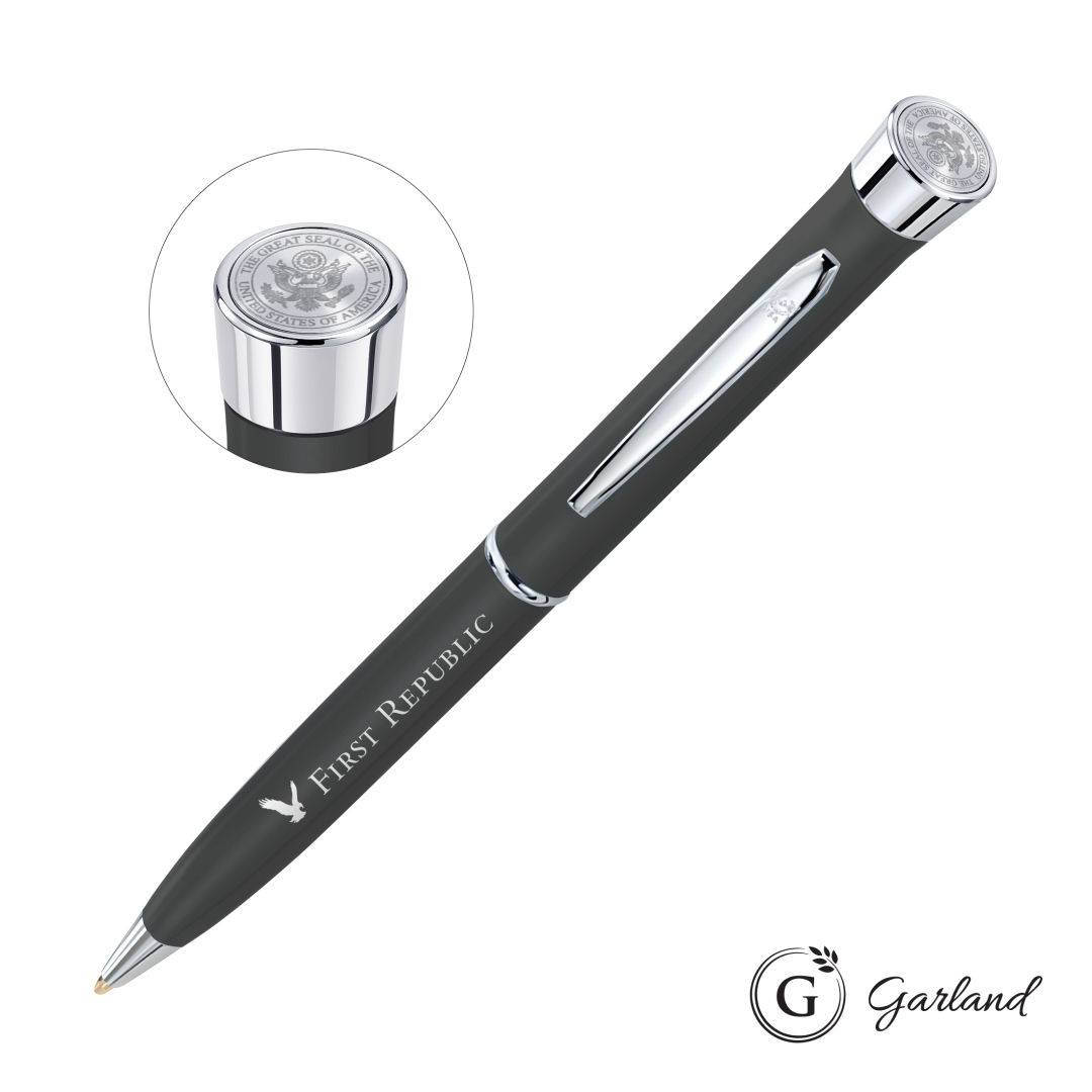 Garland® Color Matte Custom Emblem Twist Pen - Chrome 1