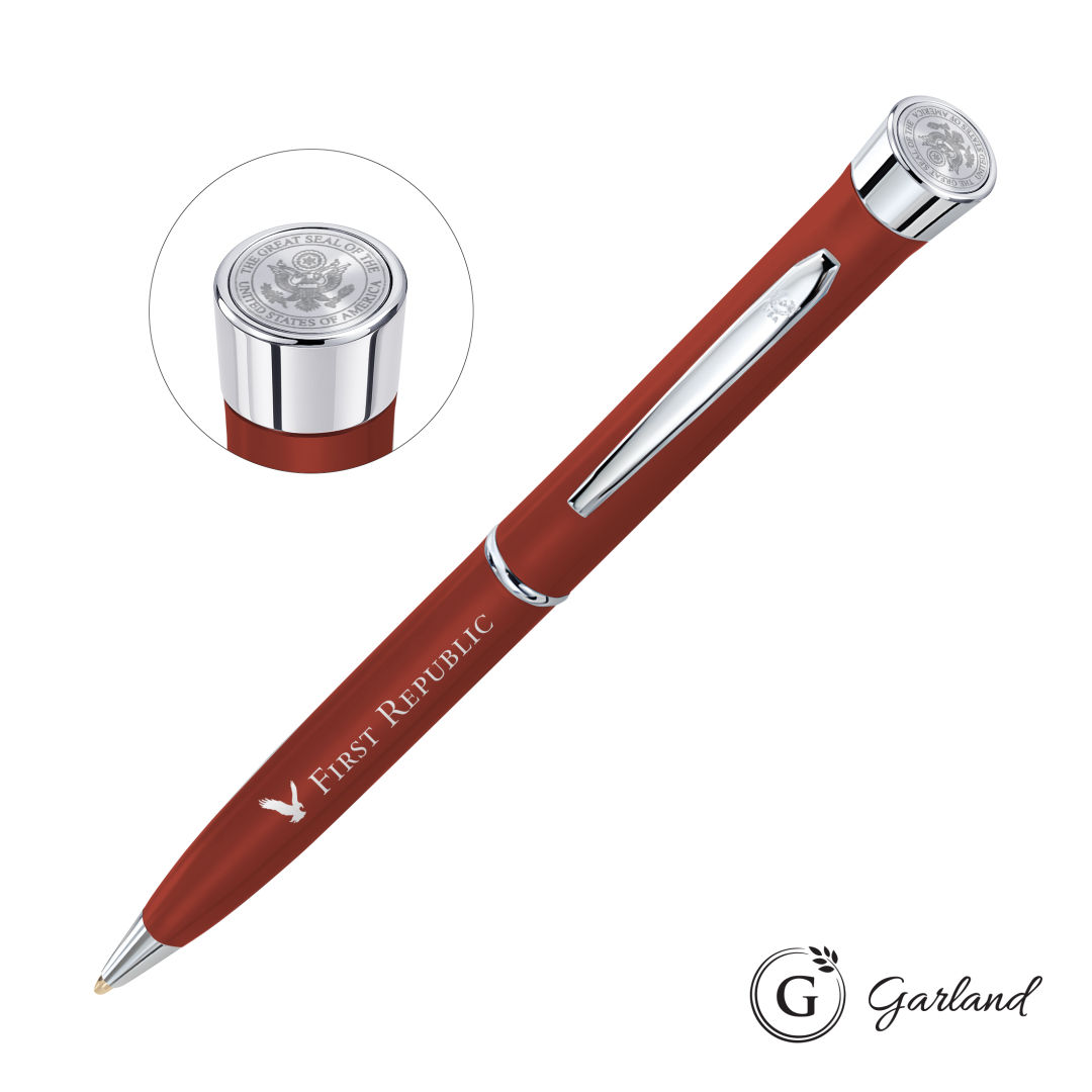 Garland® Color Matte Custom Emblem Twist Pen - Chrome 1