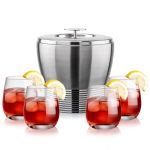 Genoa Ice Bucket & Salem On-the-Rocks Set - Set of 5 (Blank) Genoa Ice Bucket & Salem On-the-Rocks Set - Set of 5 (Blank)
