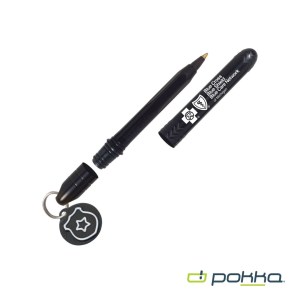 Pokka® Pocket Pen w/Dock & Chrome Keyring & Charm 1 Pokka® Pocket Pen w/Dock & Chrome Keyring & Charm 1