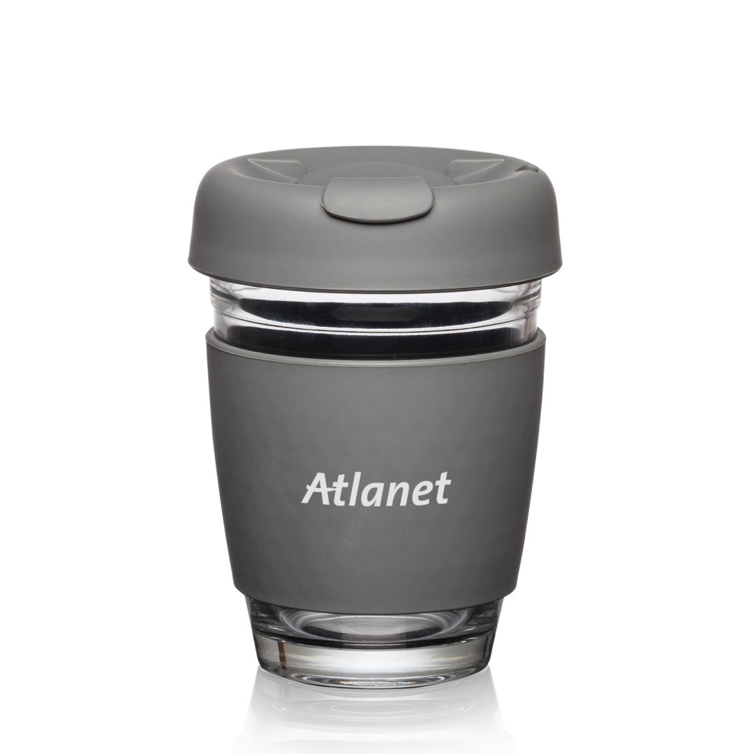 Retiro Borosilicate Glass Tumbler w/Silicone Lid - 8oz 1