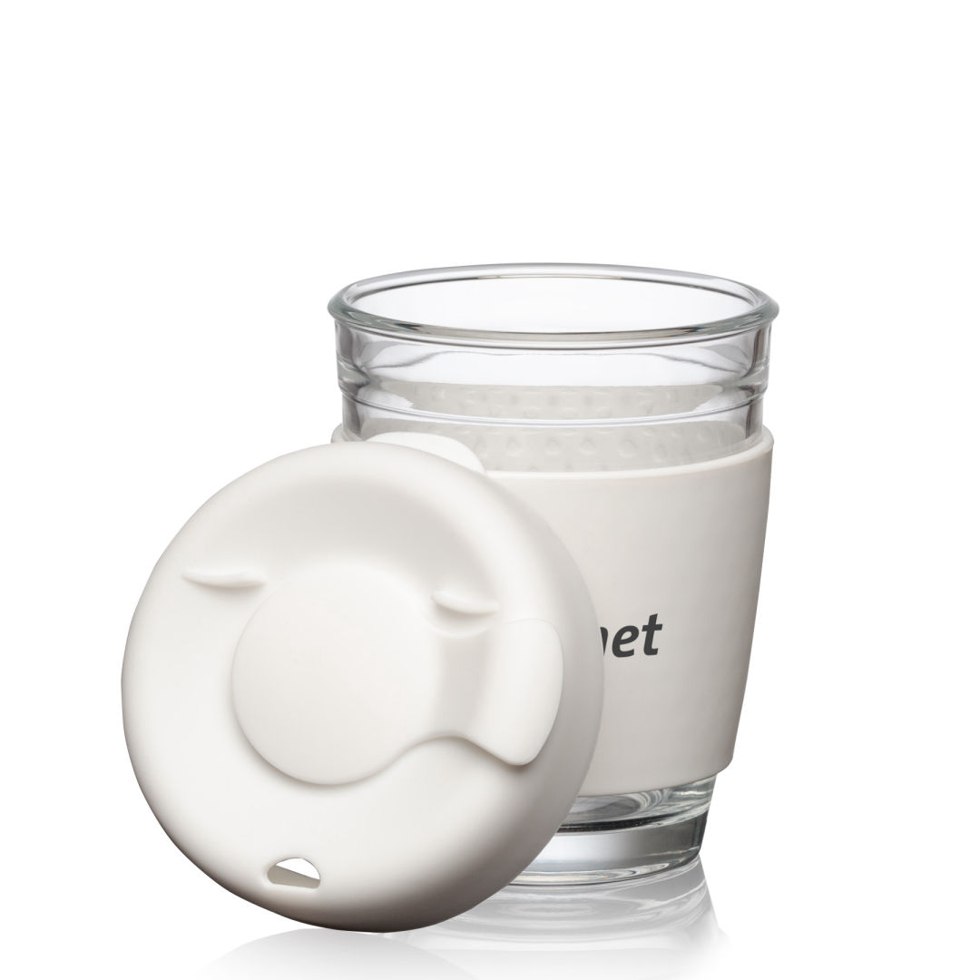 Retiro Borosilicate Glass Tumbler w/Silicone Lid - 8oz 1