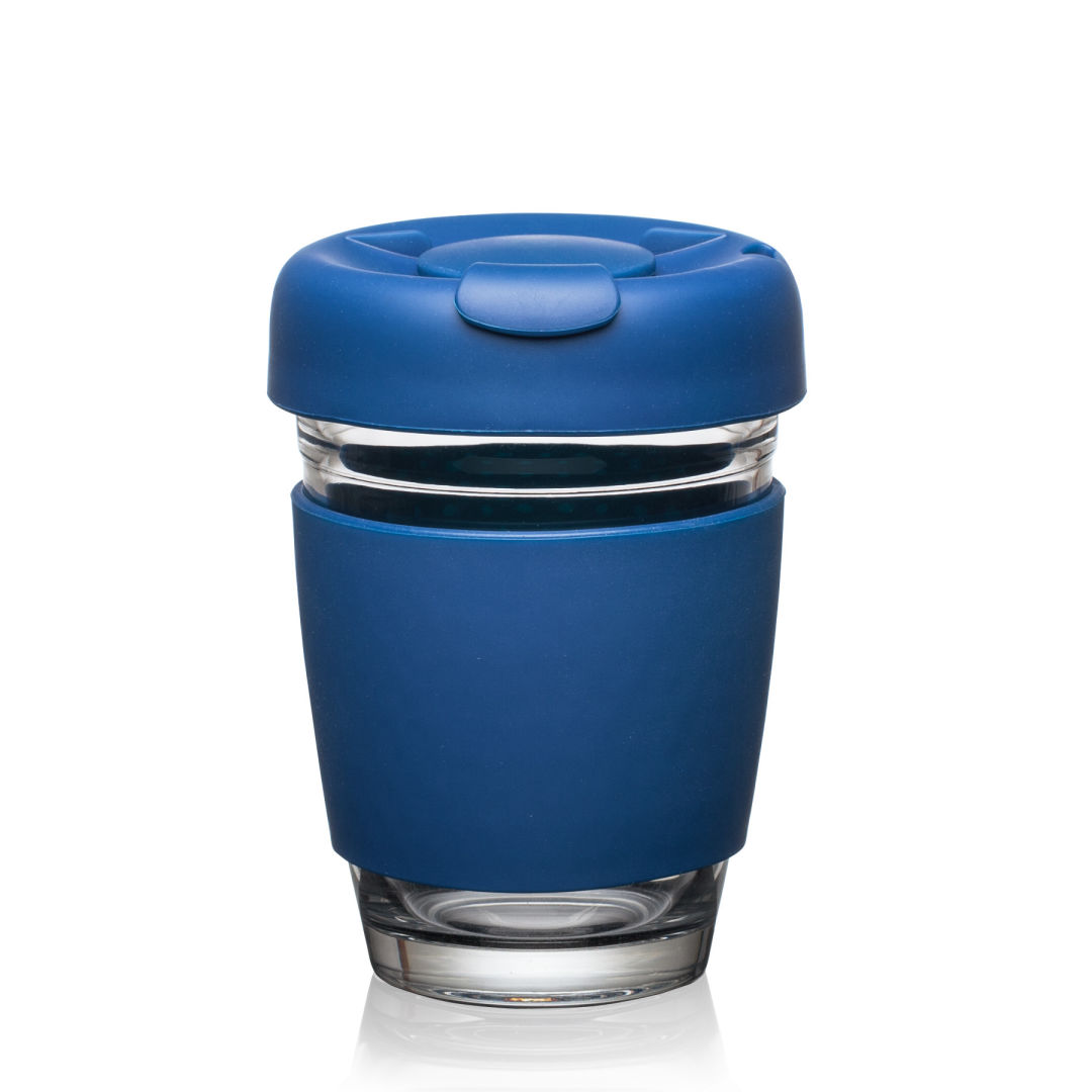 Retiro Borosilicate Glass Tumbler w/Silicone Lid - 8oz 1
