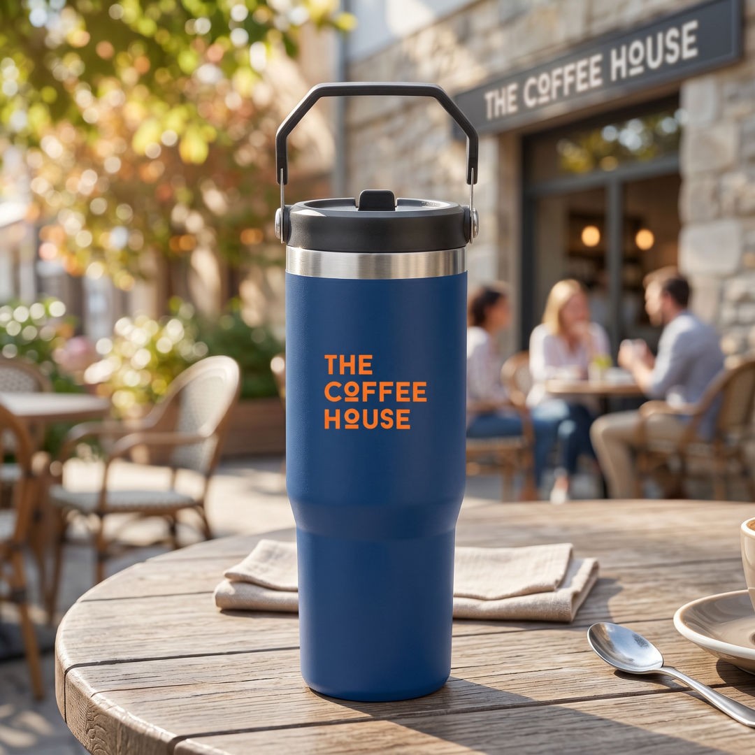Revive SS Travel Mug w/Handle & Straw - 30oz 1