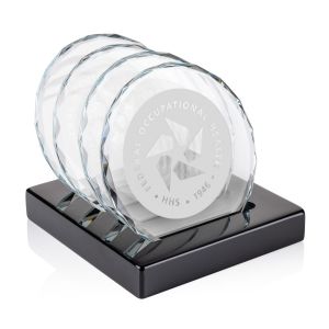 Porterfield Coasters - Set of 4 on Piano Finish Black 1 Porterfield Coasters - Set of 4 on Piano Finish Black 1