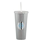 Crenshaw Textured Tumbler w/ Straw - 21oz - Silver / Silver Crenshaw Textured Tumbler w/ Straw - 21oz - Silver / Silver