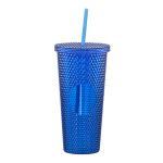 Crenshaw Textured Tumbler w/ Straw - 21oz - Blue / Blue (Blank) Crenshaw Textured Tumbler w/ Straw - 21oz - Blue / Blue (Blank)