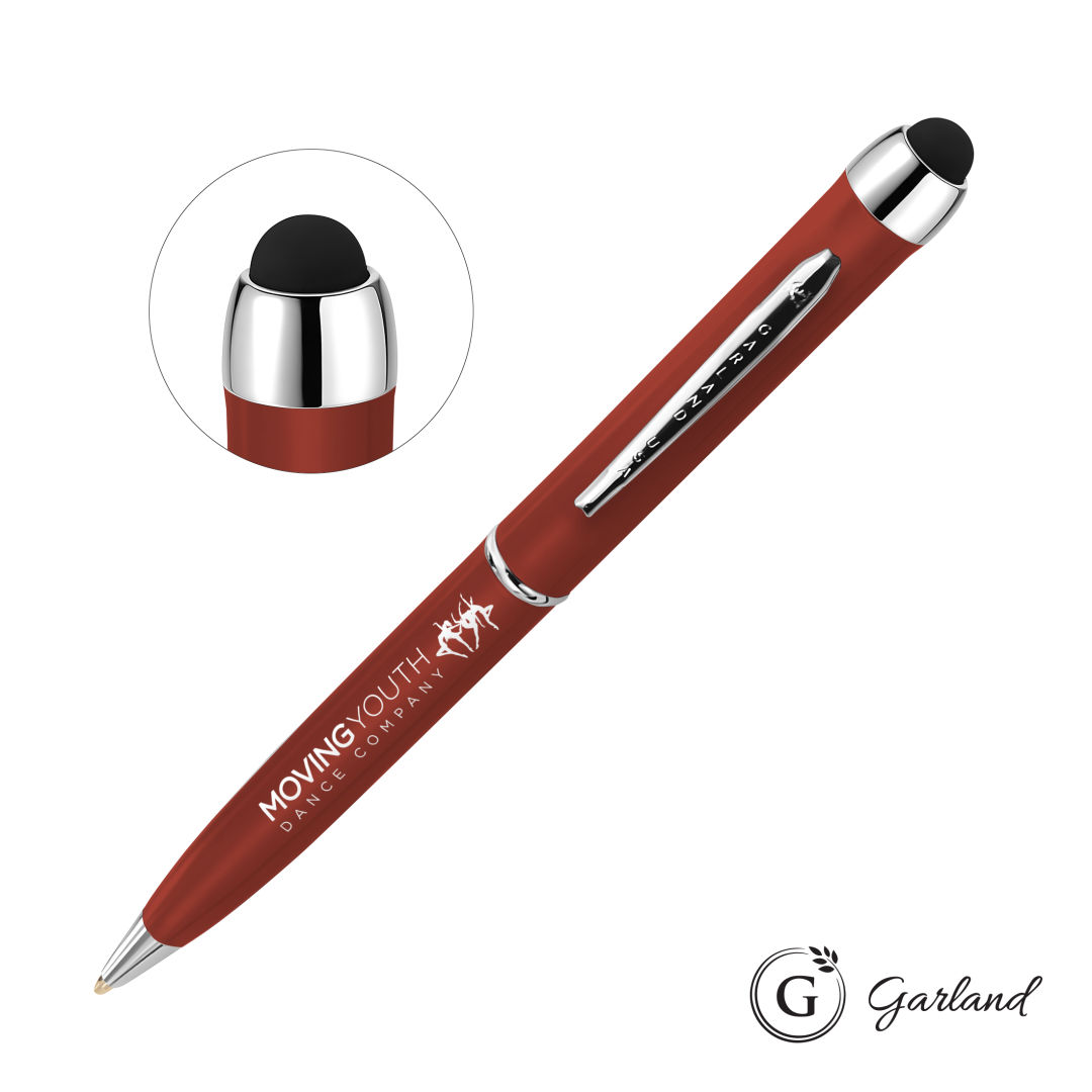Garland® Stylus Matte Ballpoint Twist Pen - Chrome Accent 1