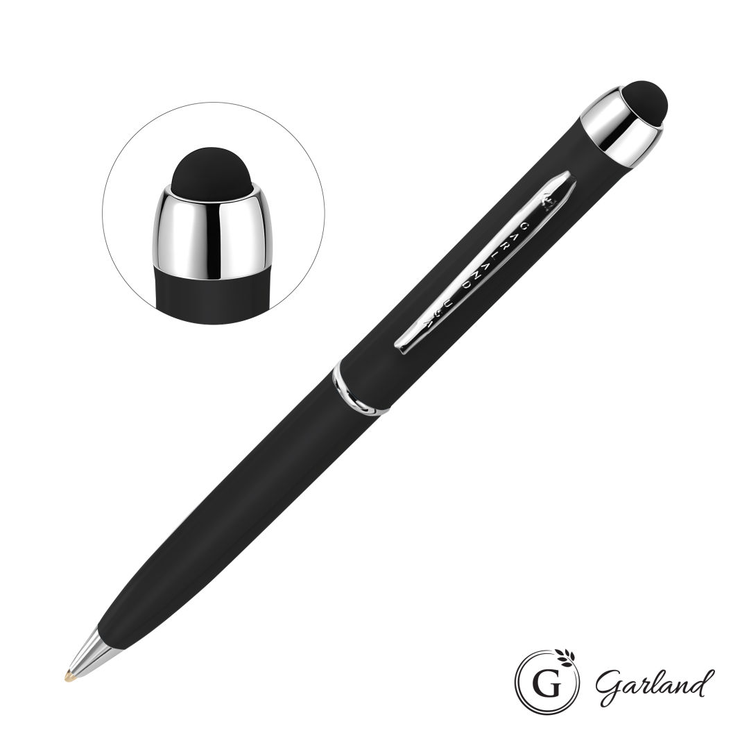 Garland® Stylus Matte Ballpoint Twist Pen - Chrome Accent 1