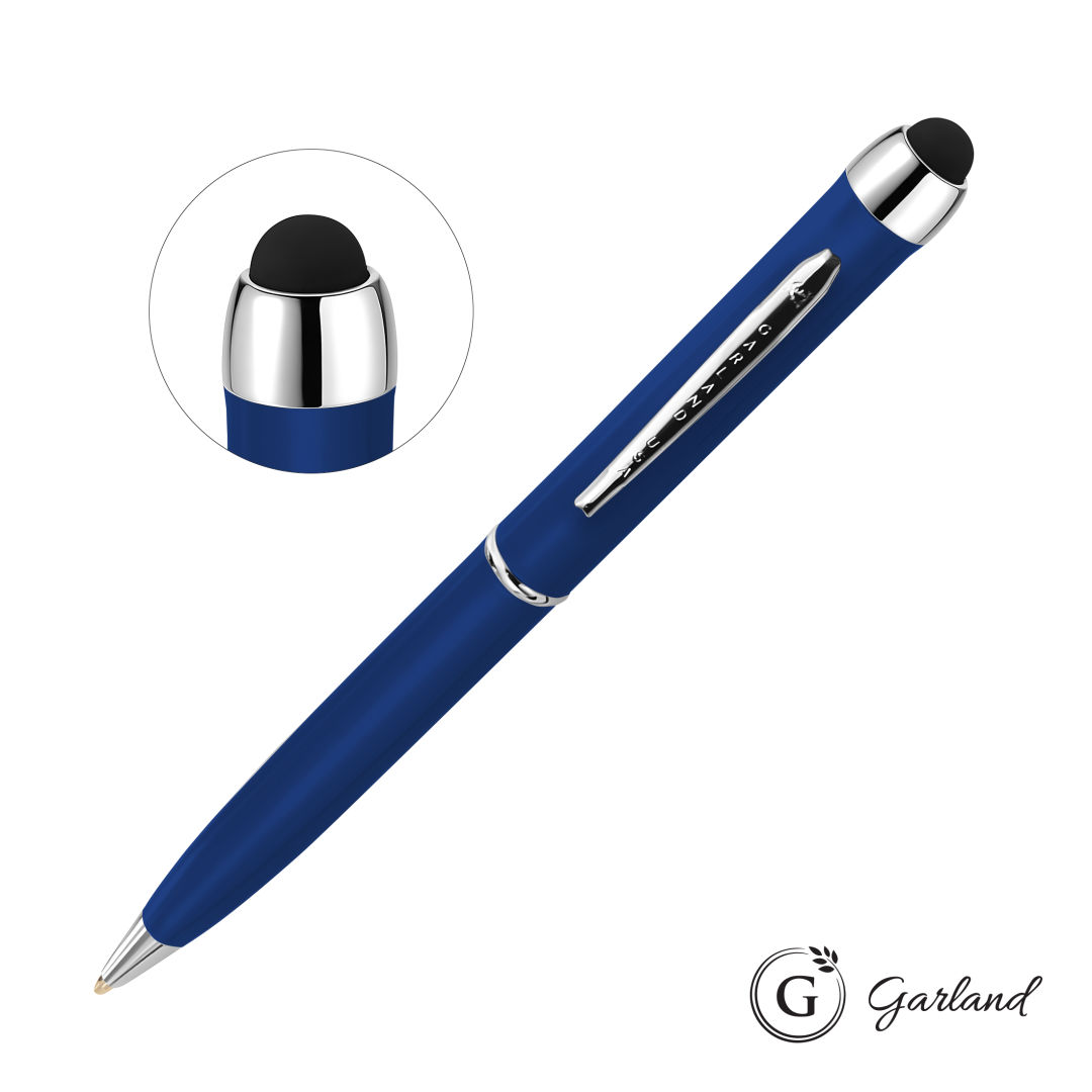 Garland® Stylus Matte Ballpoint Twist Pen - Chrome Accent 1