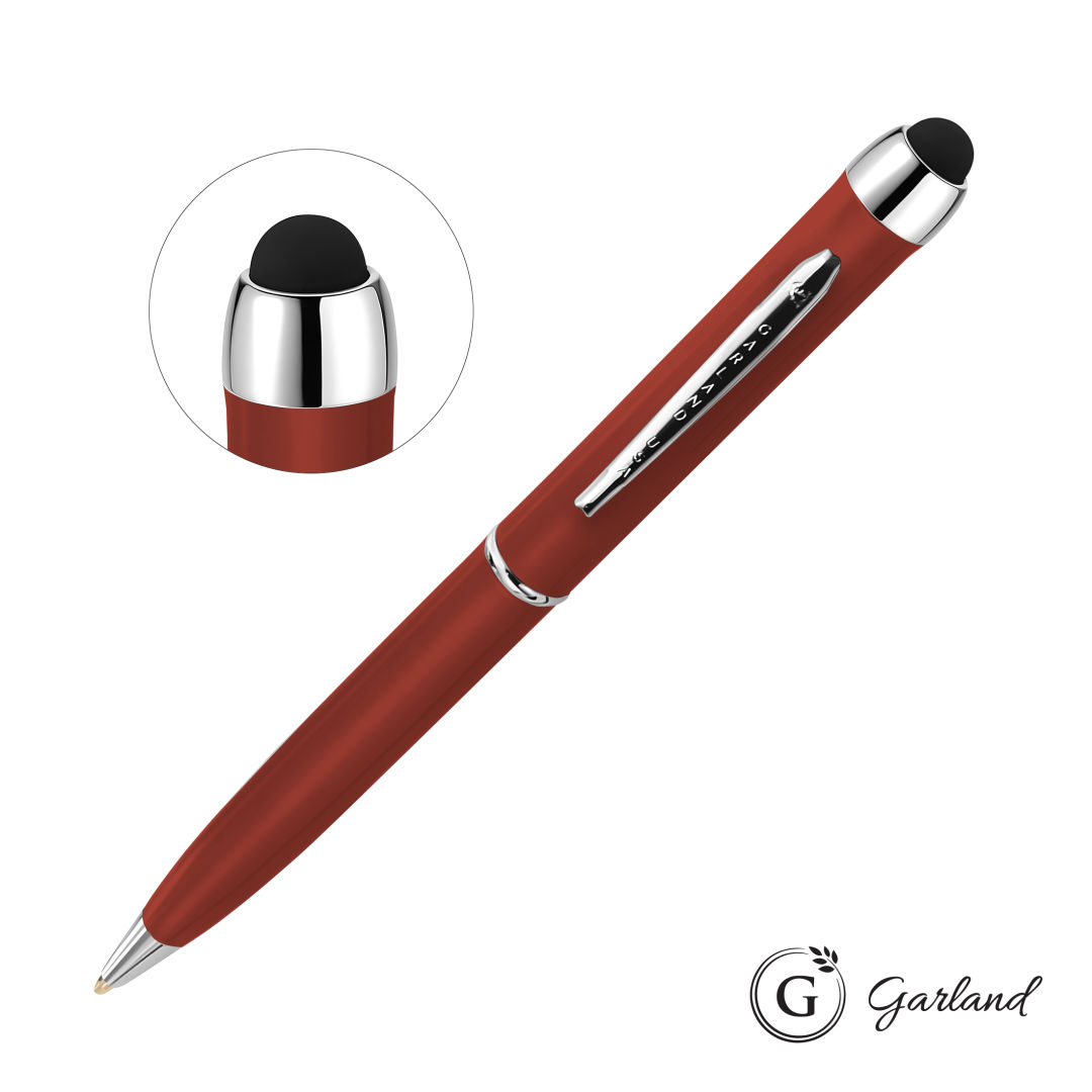 Garland® Stylus Matte Ballpoint Twist Pen - Chrome Accent 1
