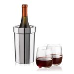 Milano Wine Cooler & Crestview Stemless Wine Set - Set of 3 (Blank) Milano Wine Cooler & Crestview Stemless Wine Set - Set of 3 (Blank)
