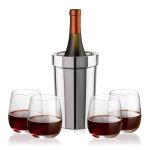 Milano Wine Cooler & Crestview Stemless Wine Set - Set of 5 (Blank) Milano Wine Cooler & Crestview Stemless Wine Set - Set of 5 (Blank)