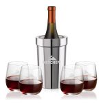 Milano Wine Cooler & Crestview Stemless Wine Set - Set of 5 Milano Wine Cooler & Crestview Stemless Wine Set - Set of 5