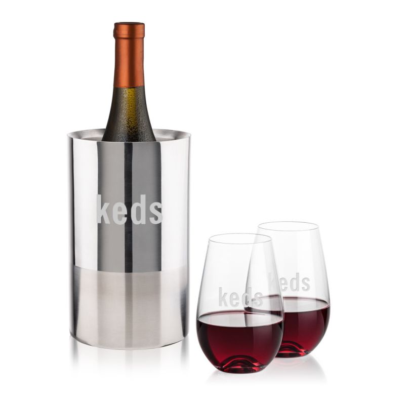 Catania Wine Cooler & Boston Stemless Wine Set 1 Catania Wine Cooler & Boston Stemless Wine Set 1