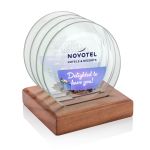 Midland VividPrint? Coasters - Set of 4 on Walnut Base 1 Midland VividPrint? Coasters - Set of 4 on Walnut Base 1