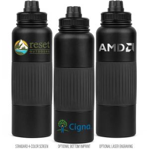 Goliath 40 Oz. Powder-Coated Stainless Steel Water Bottle With No-Slip Grip 1 Goliath 40 Oz. Powder-Coated Stainless Steel Water Bottle With No-Slip Grip 1