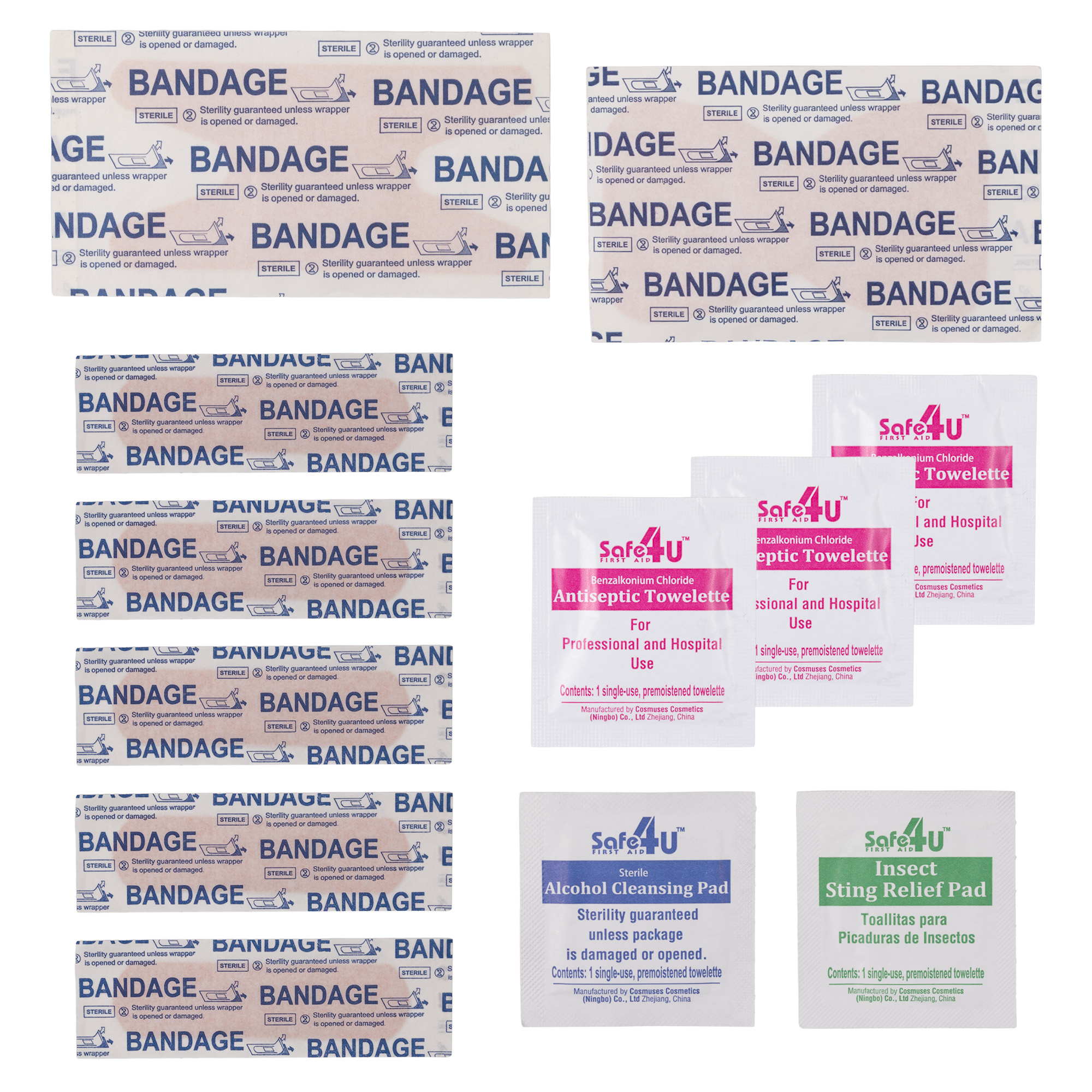 14pc First Aid Kit in Soft Zipper Pouch with Carabiner 1