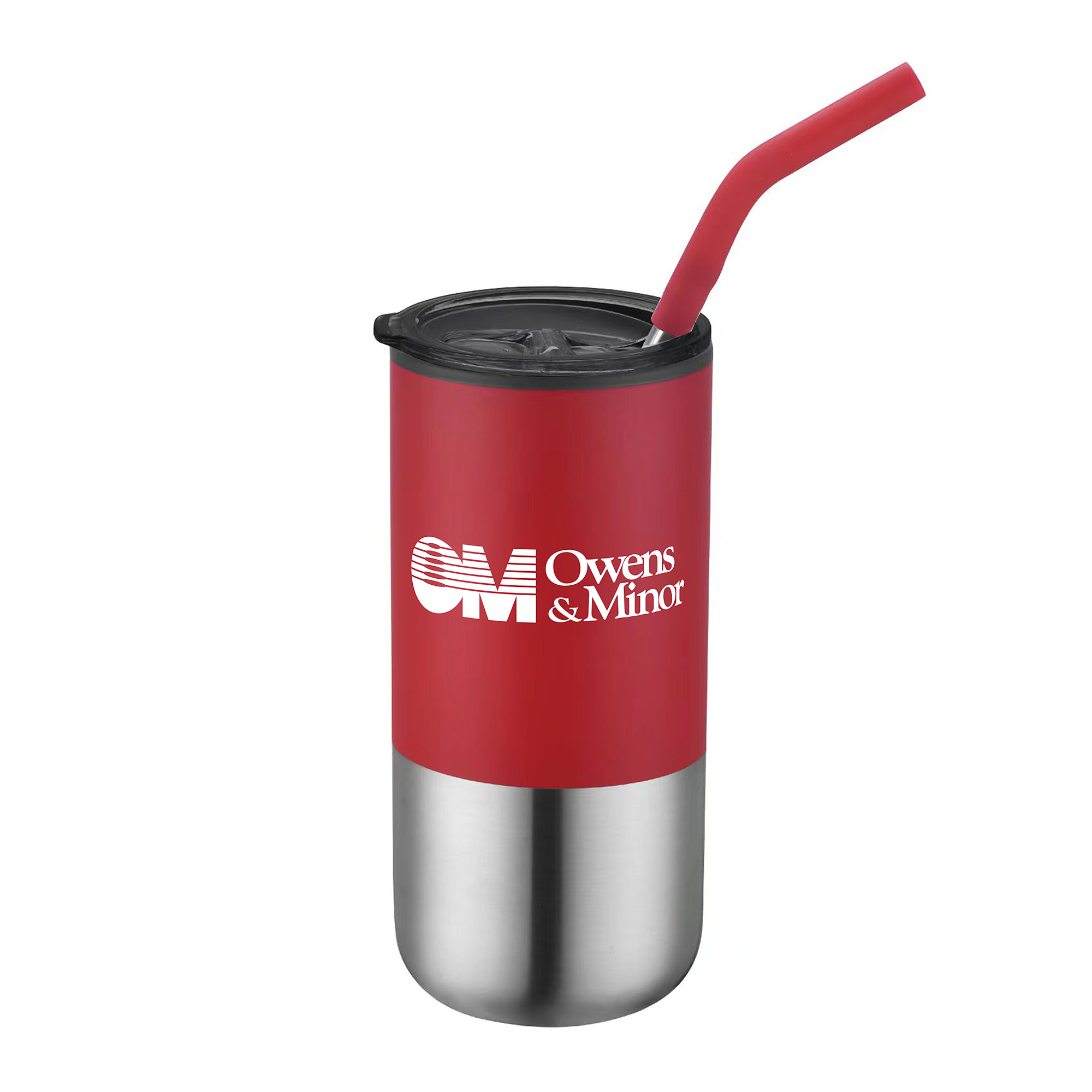 16 Oz. Double Wall Tumbler w/Silicone Sip Steel Straw 1