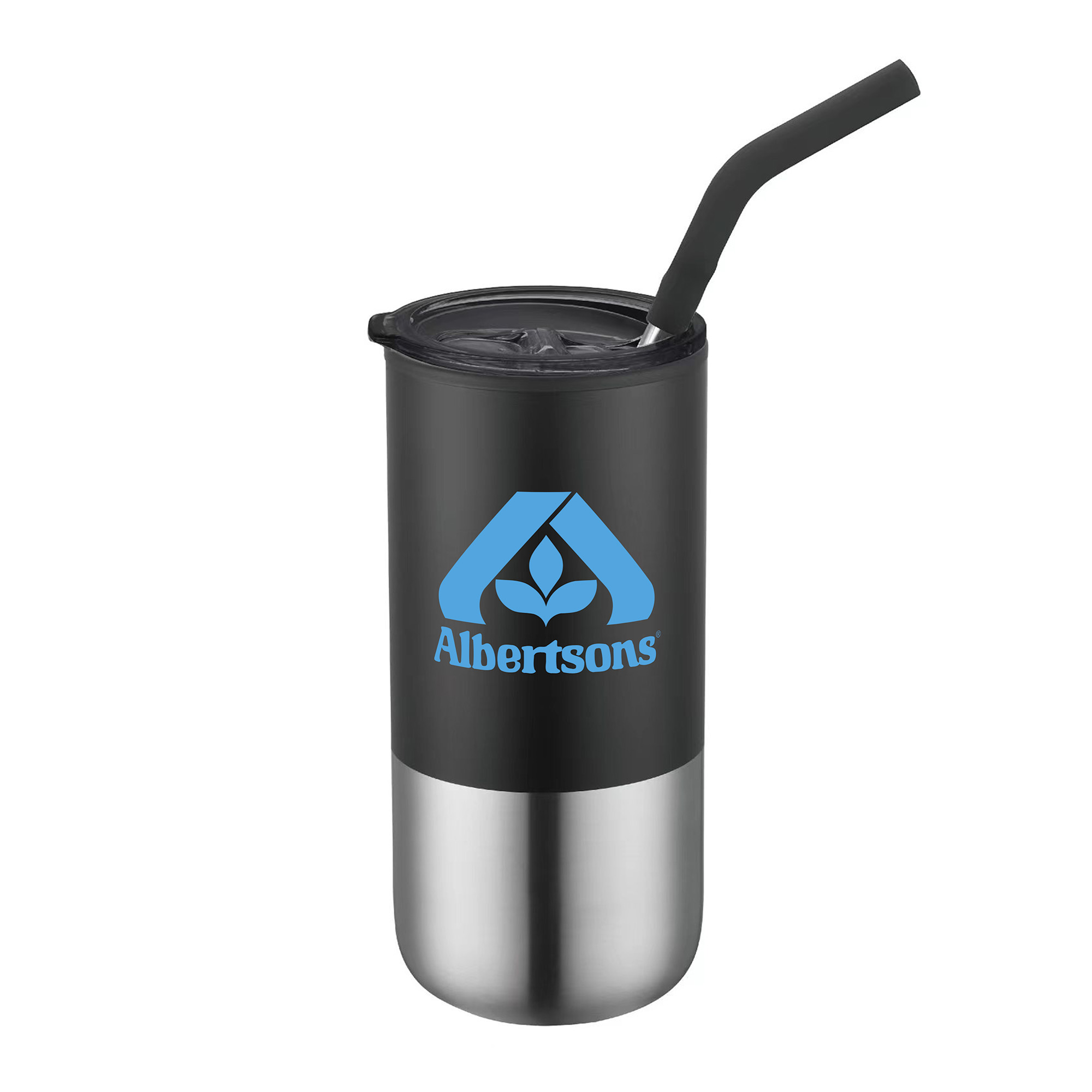 16 Oz. Double Wall Tumbler w/Silicone Sip Steel Straw 1