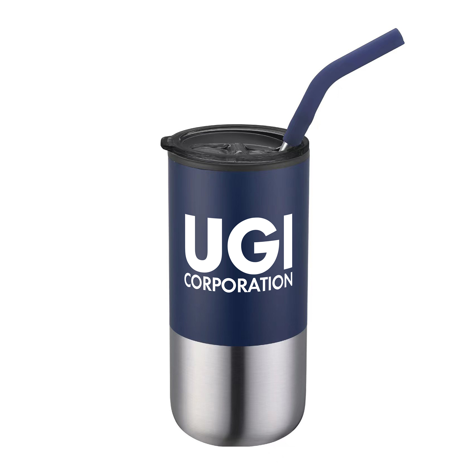16 Oz. Double Wall Tumbler w/Silicone Sip Steel Straw 1