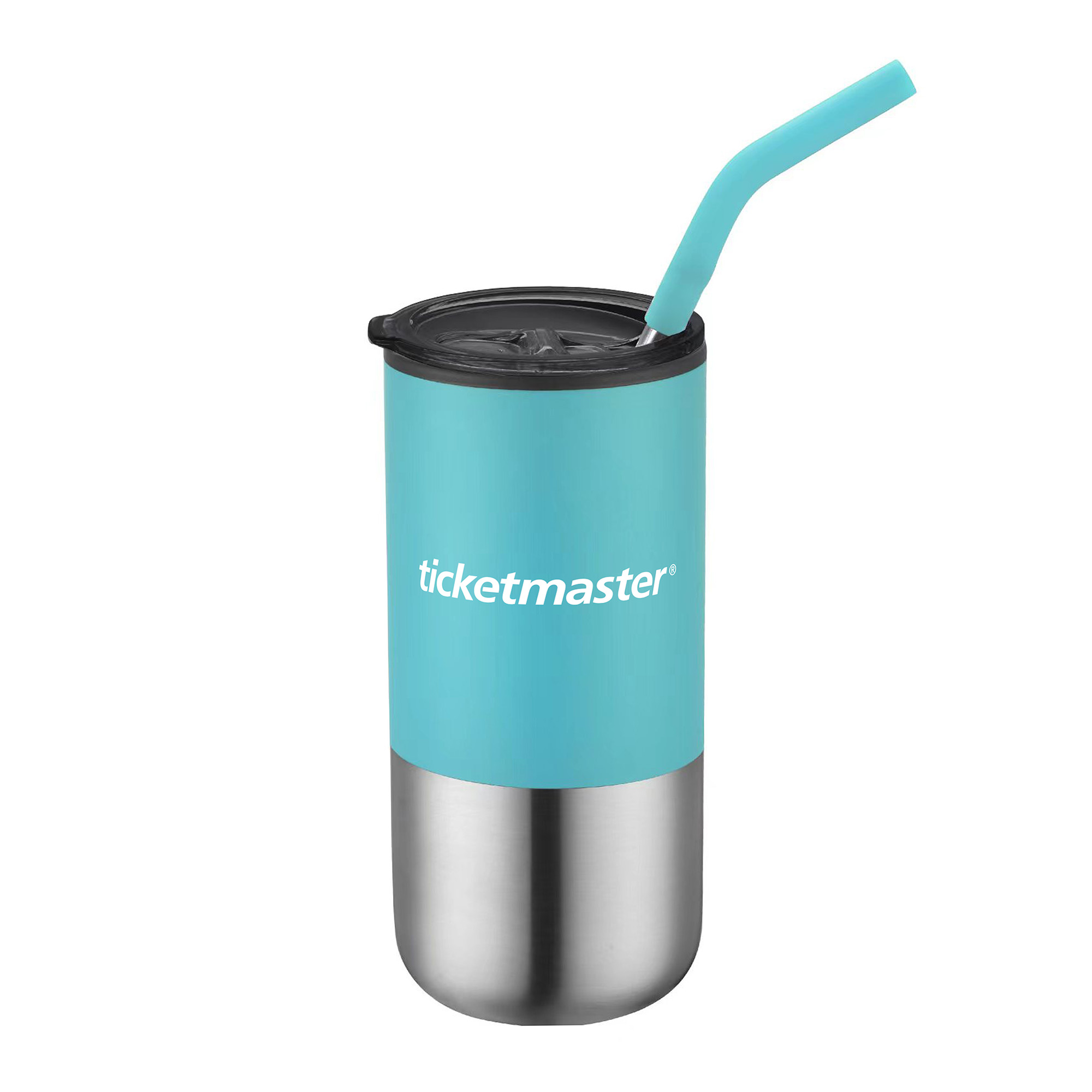 16 Oz. Double Wall Tumbler w/Silicone Sip Steel Straw 1
