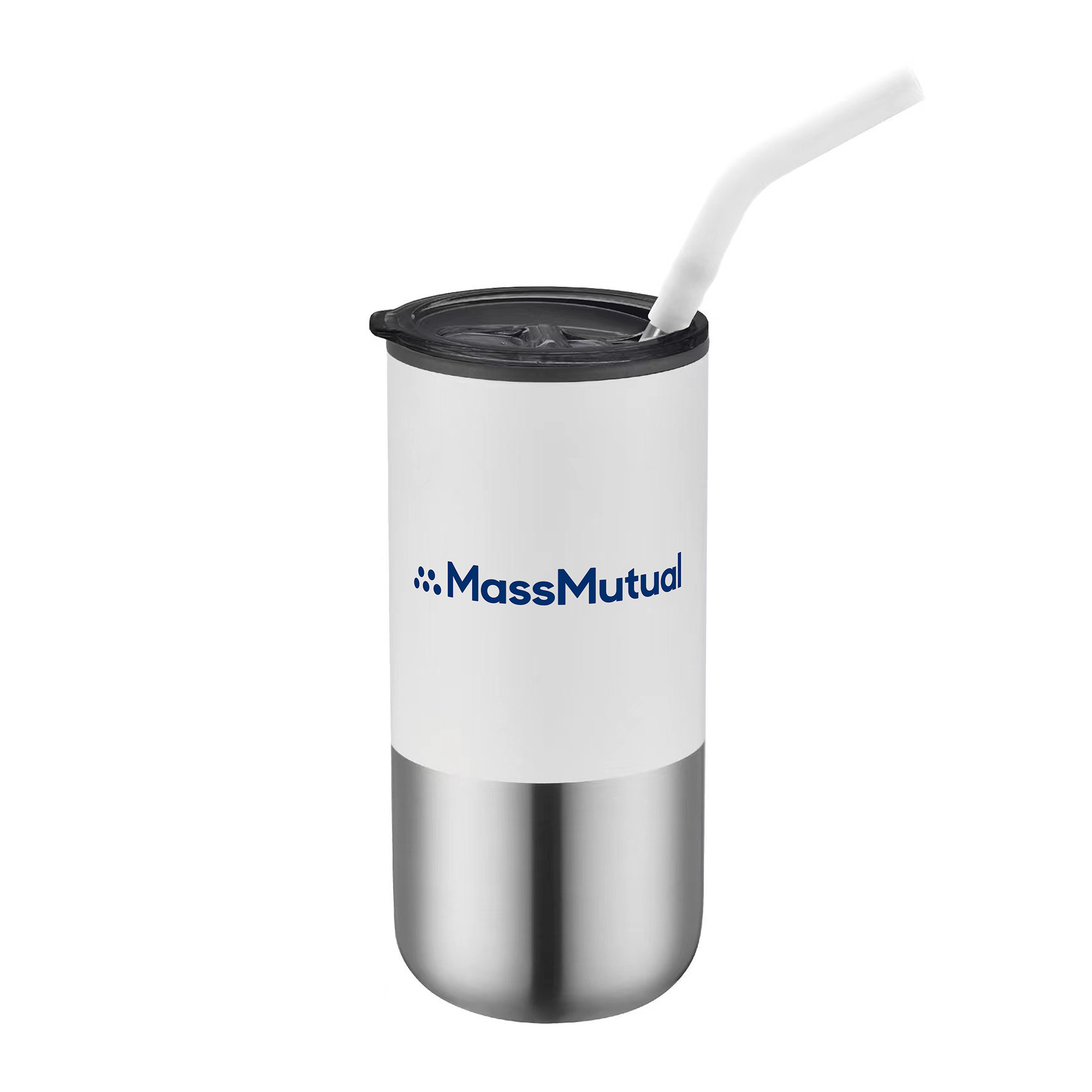 16 Oz. Double Wall Tumbler w/Silicone Sip Steel Straw 1