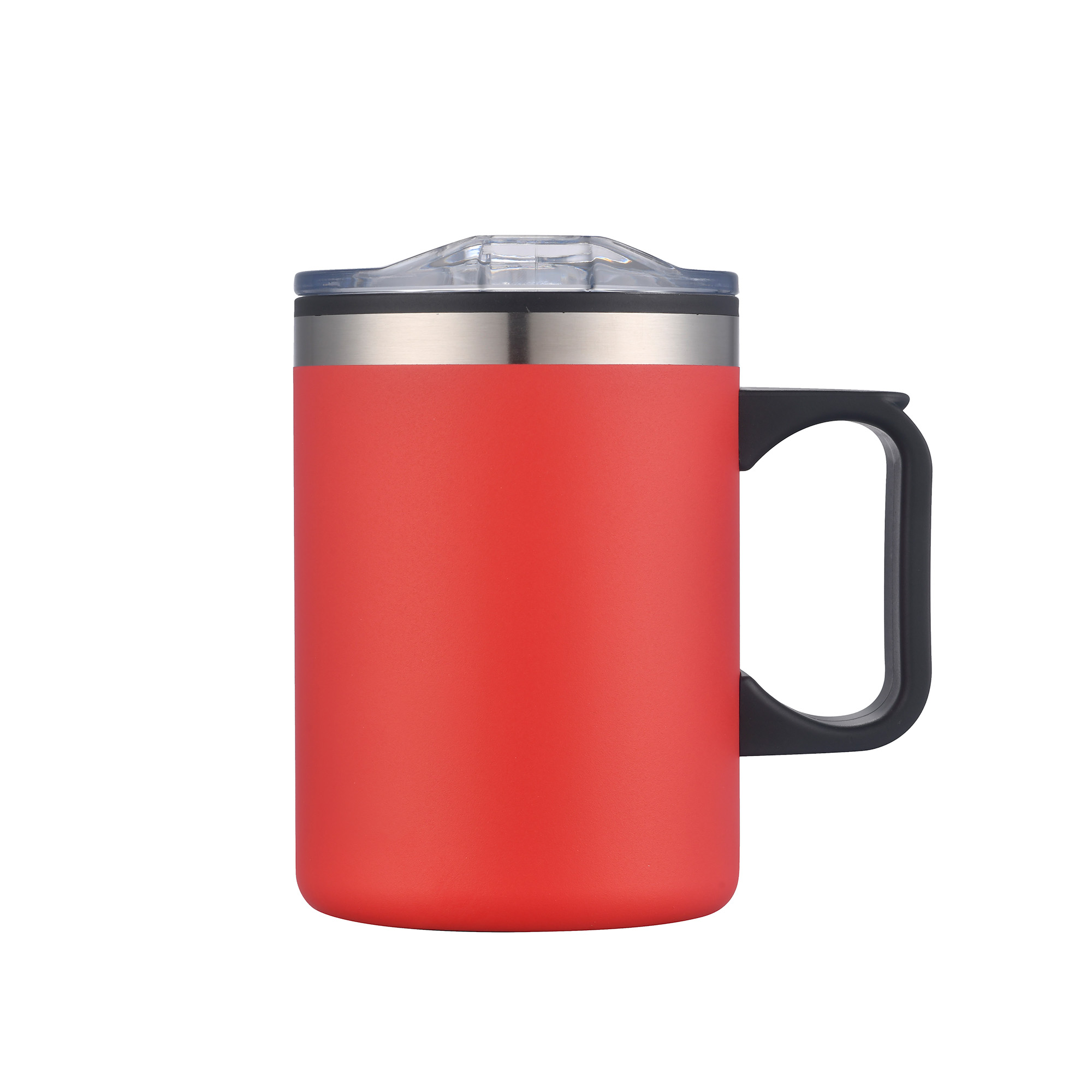 14 Oz. Double Wall Campfire Mug w/Clear Lid 1