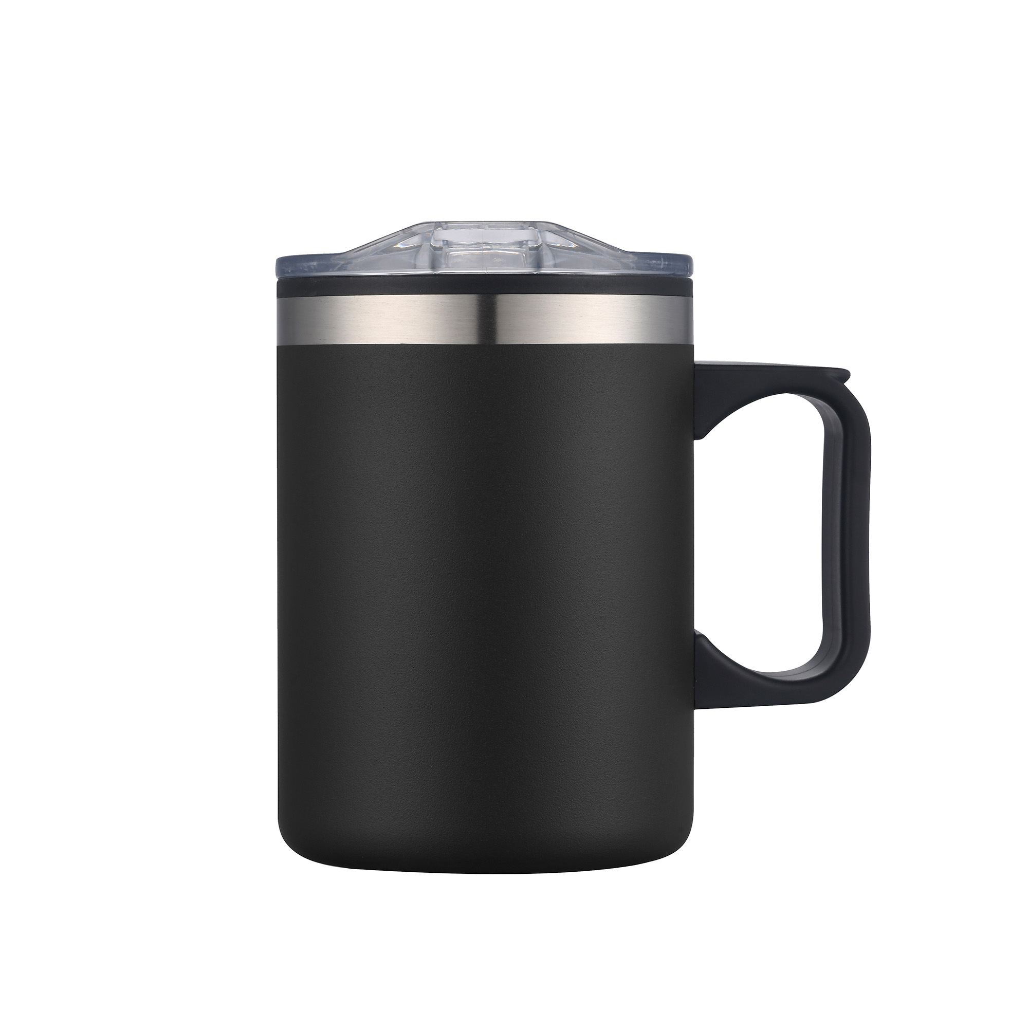 14 Oz. Double Wall Campfire Mug w/Clear Lid 1
