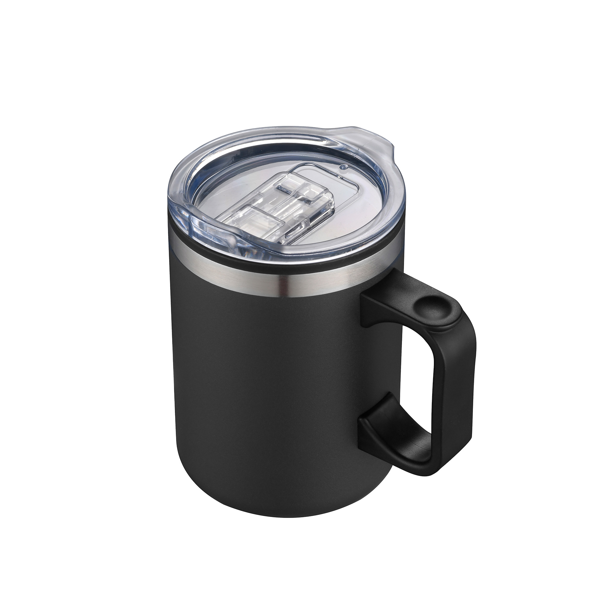 14 Oz. Double Wall Campfire Mug w/Clear Lid 1