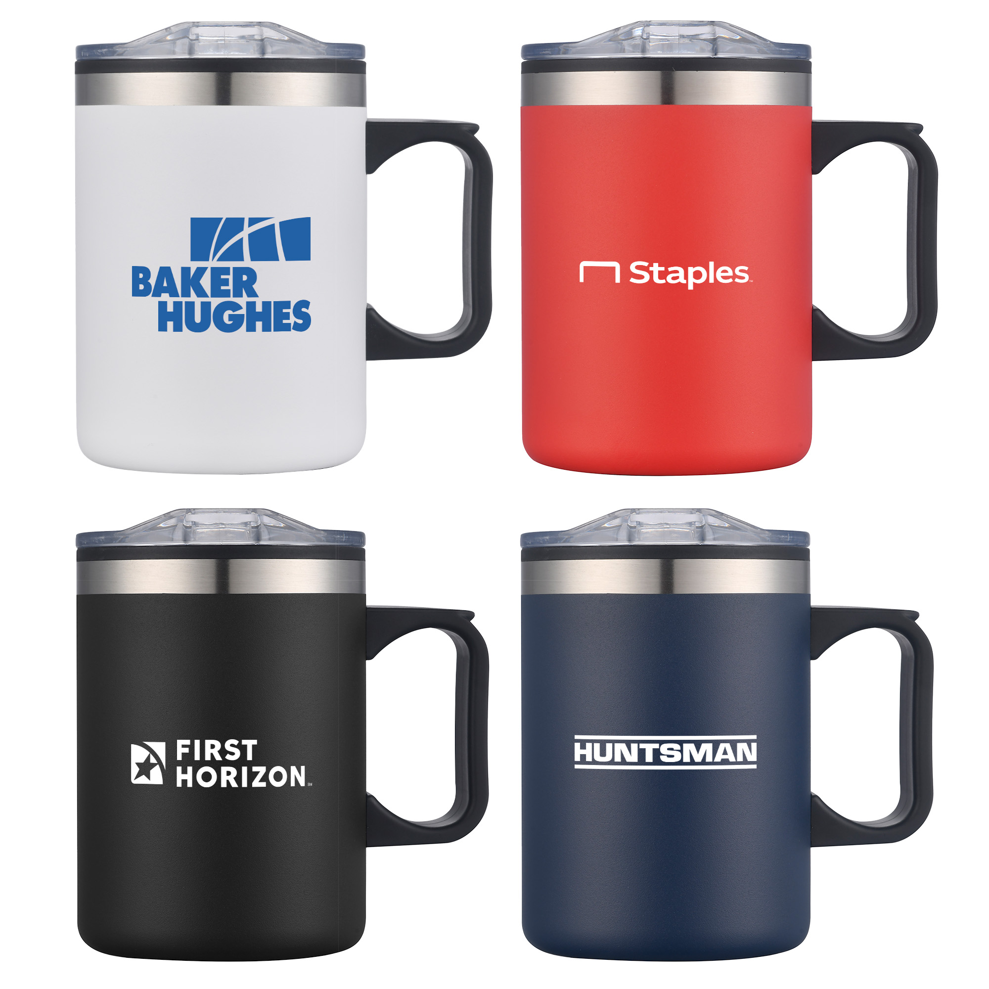 14 Oz. Double Wall Campfire Mug w/Clear Lid 1
