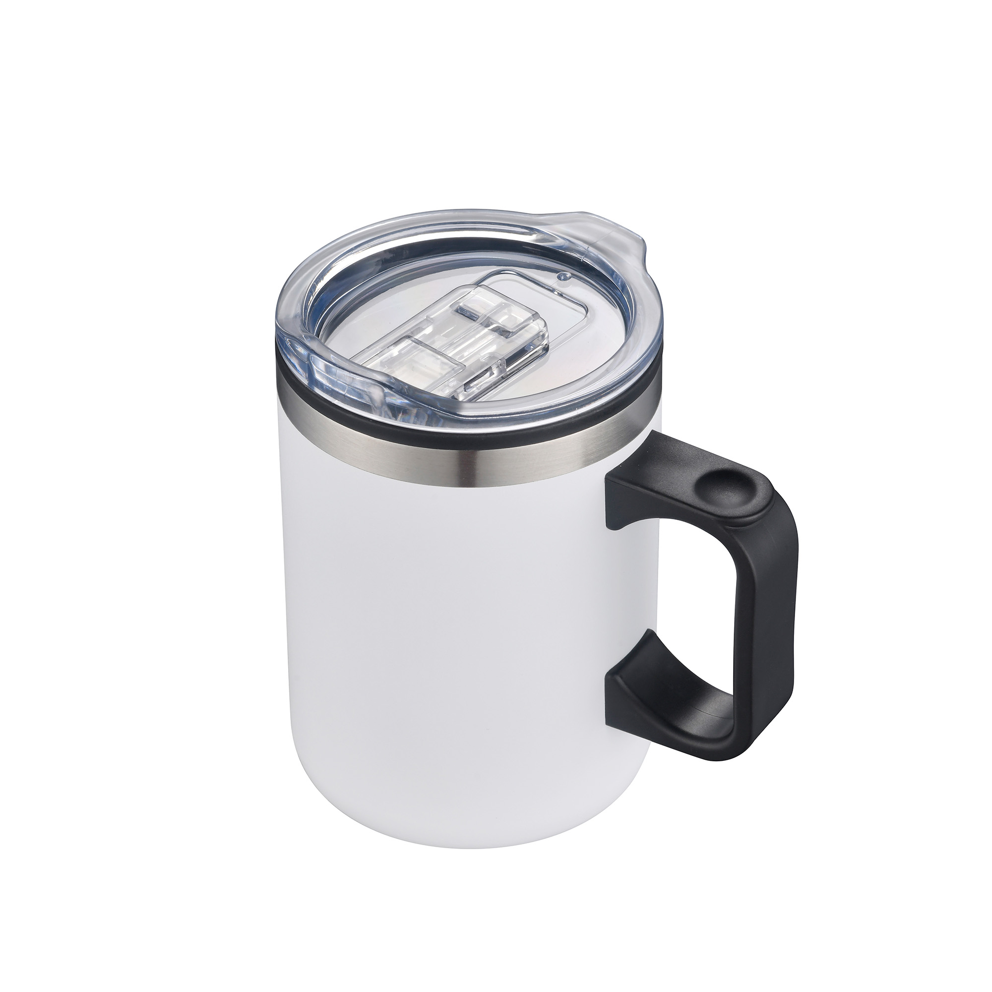 14 Oz. Double Wall Campfire Mug w/Clear Lid 1