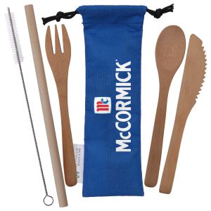 Bamboo Utensils with rPET Pouch 1 Bamboo Utensils with rPET Pouch 1