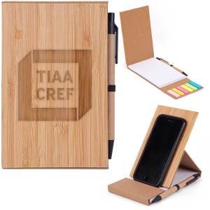 Bamboo Phone Holder Notepad & Pen Set With Sticky Notes 4 x 6 1 Bamboo Phone Holder Notepad & Pen Set With Sticky Notes 4 x 6 1