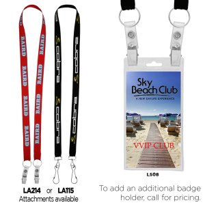 3/4" Econo Dual Attachment Lanyard (QuickShip) 18-24 Days 1 3/4" Econo Dual Attachment Lanyard (QuickShip) 18-24 Days 1