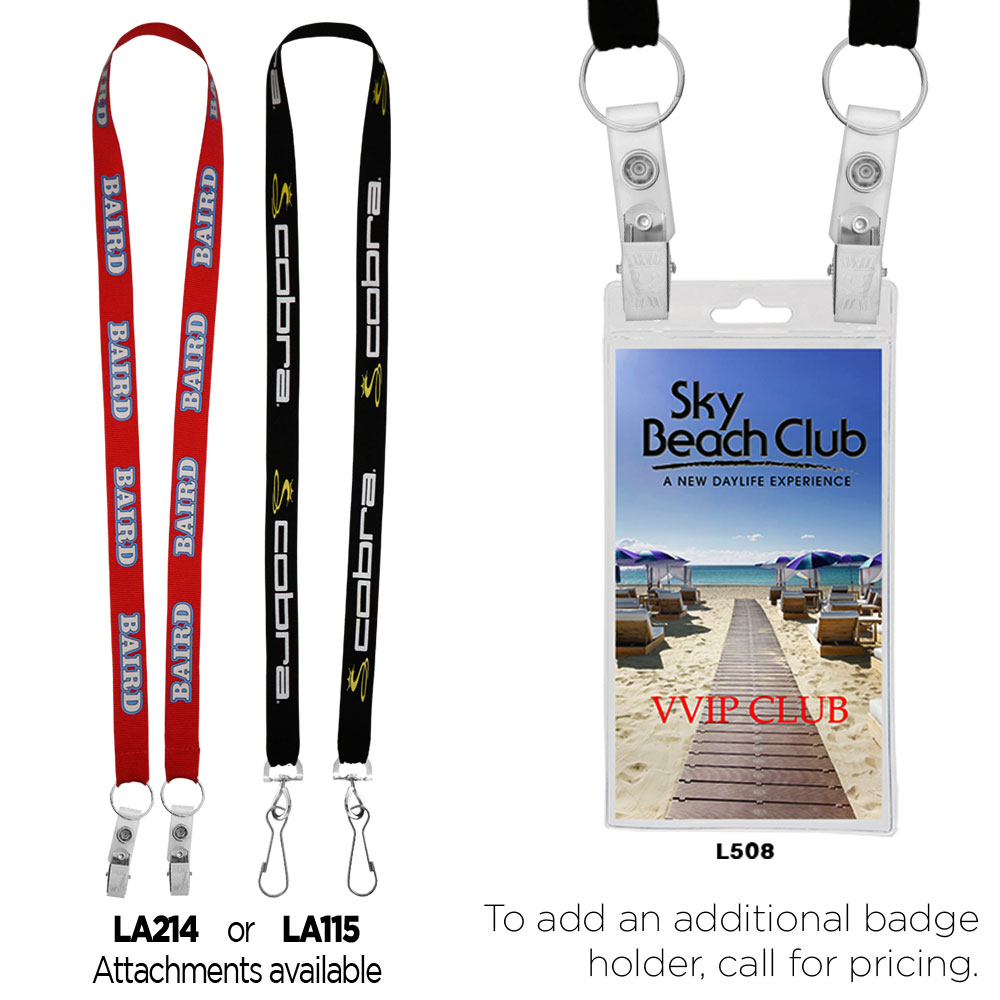 3/4" Econo Dual Attachment Lanyard (QuickShip) 18-24 Days 1
