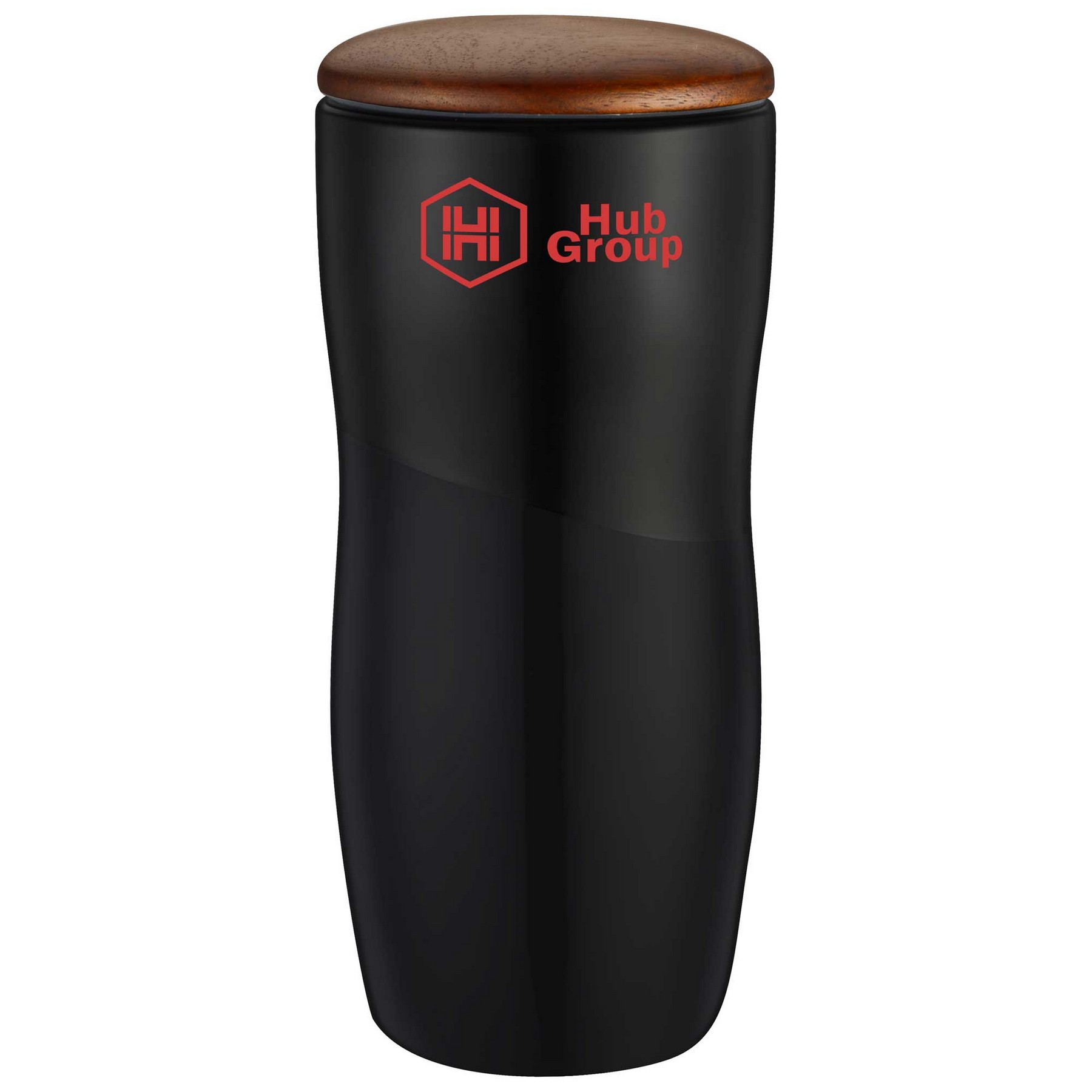 12oz. Two-Tone Double-Wall Ceramic Tumbler with Wood Lid 1