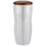 12oz. Two-Tone Double-Wall Ceramic Tumbler with Wood Lid 2 12oz. Two-Tone Double-Wall Ceramic Tumbler with Wood Lid 2