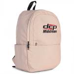 Quinn RPET Backpack - Tan/Black Logo Front Angle View Quinn RPET Backpack - Tan/Black Logo Front Angle View