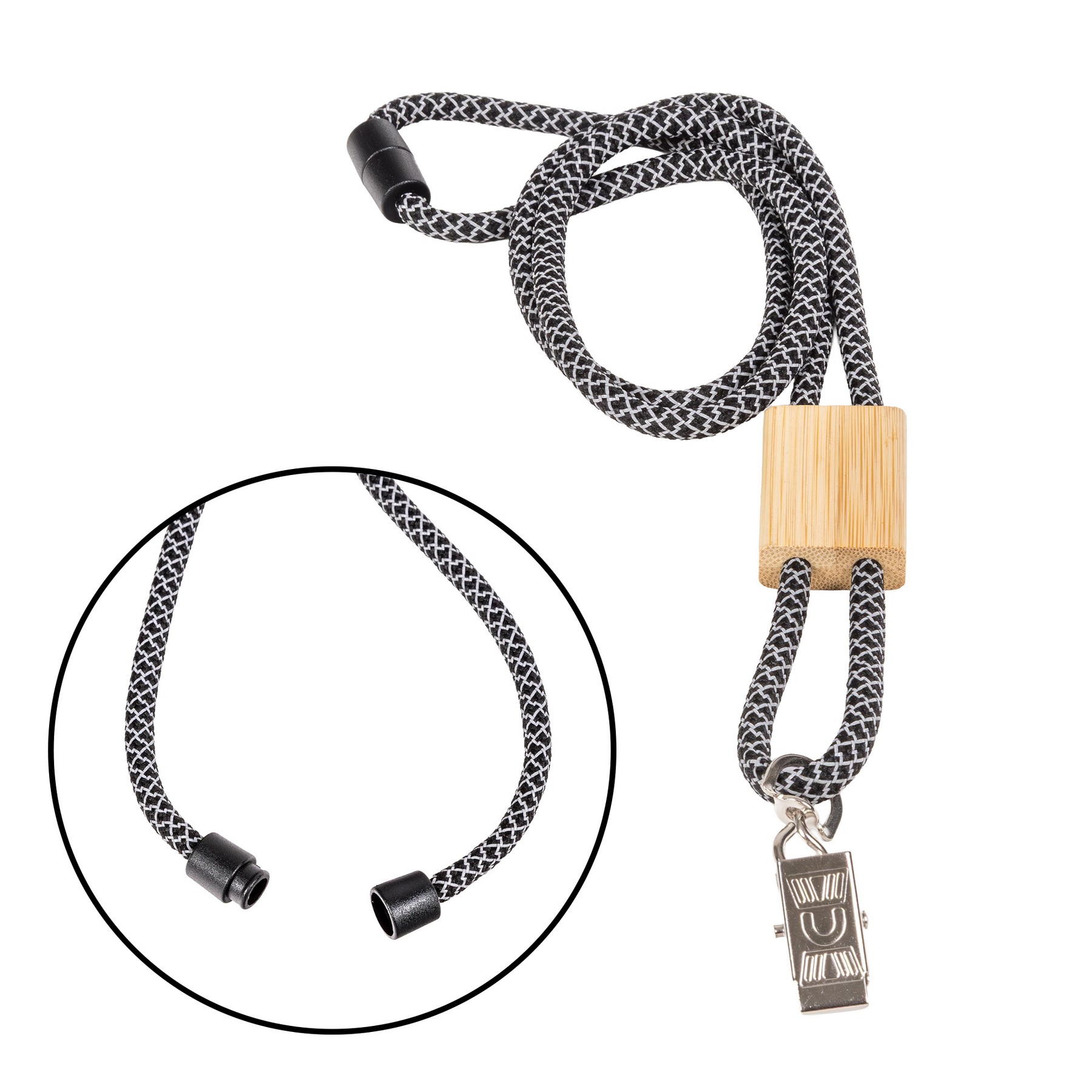 Braided Rope Lanyard with Bamboo Adjuster 1