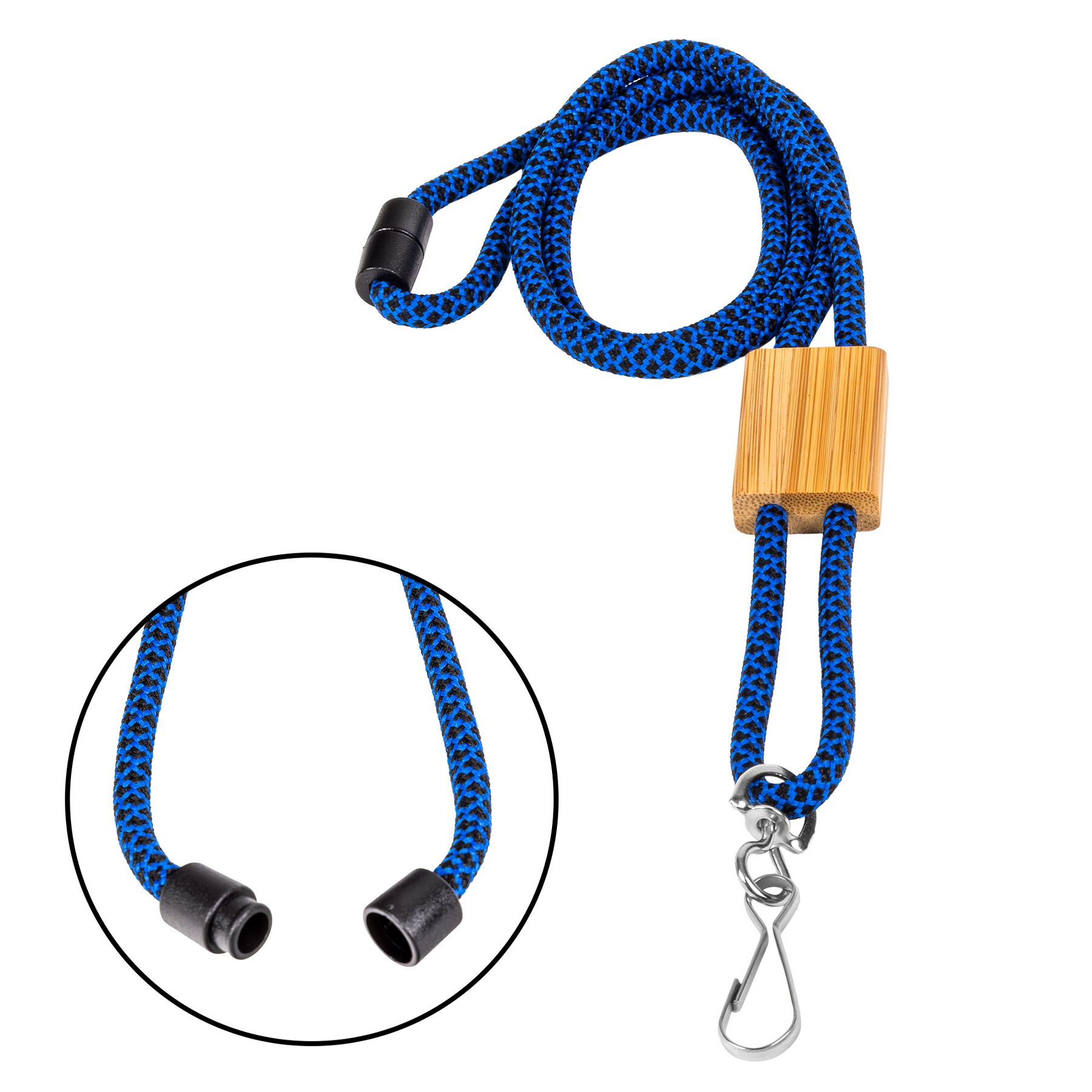 Braided Rope Lanyard with Bamboo Adjuster 1